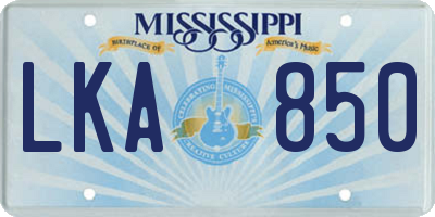 MS license plate LKA850