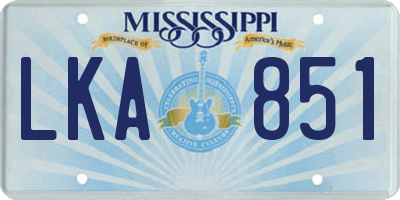 MS license plate LKA851