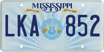 MS license plate LKA852