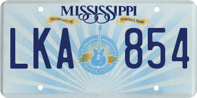 MS license plate LKA854