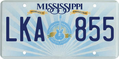 MS license plate LKA855
