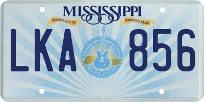 MS license plate LKA856