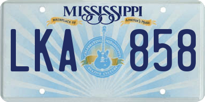 MS license plate LKA858