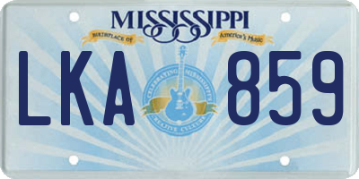 MS license plate LKA859