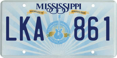 MS license plate LKA861