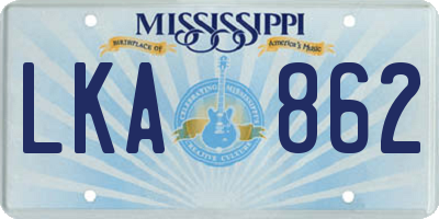 MS license plate LKA862