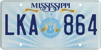 MS license plate LKA864