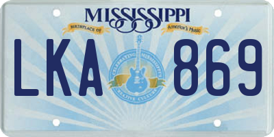 MS license plate LKA869
