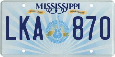 MS license plate LKA870