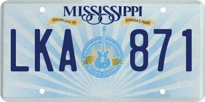 MS license plate LKA871