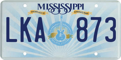 MS license plate LKA873