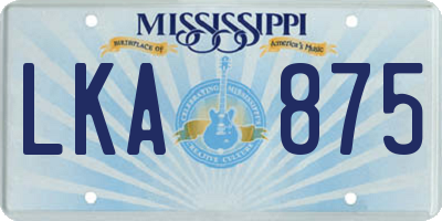 MS license plate LKA875