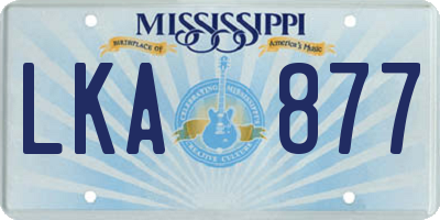 MS license plate LKA877