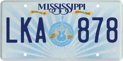MS license plate LKA878