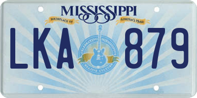 MS license plate LKA879
