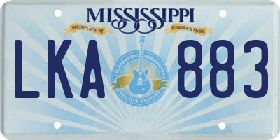 MS license plate LKA883