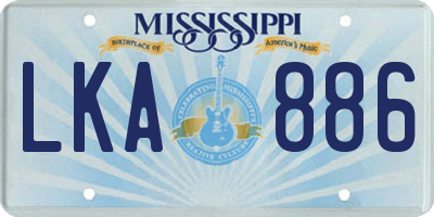 MS license plate LKA886