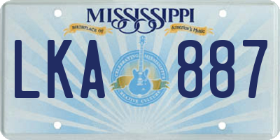 MS license plate LKA887