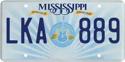 MS license plate LKA889
