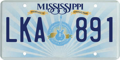 MS license plate LKA891