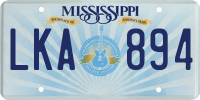 MS license plate LKA894