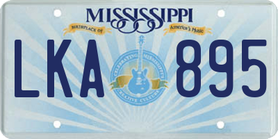 MS license plate LKA895