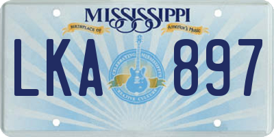 MS license plate LKA897