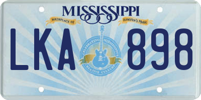 MS license plate LKA898