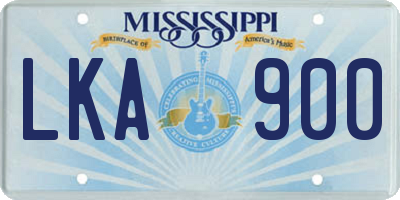 MS license plate LKA900