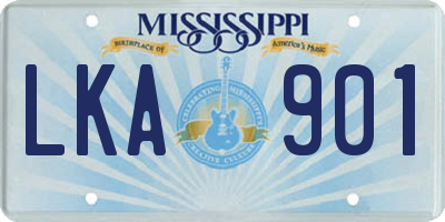 MS license plate LKA901