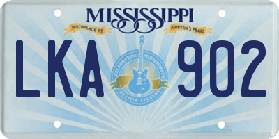 MS license plate LKA902