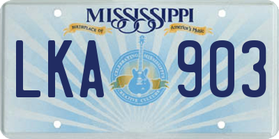 MS license plate LKA903