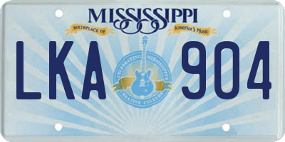 MS license plate LKA904