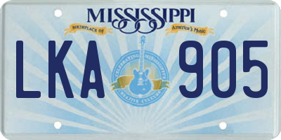 MS license plate LKA905