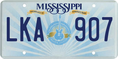 MS license plate LKA907