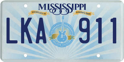 MS license plate LKA911