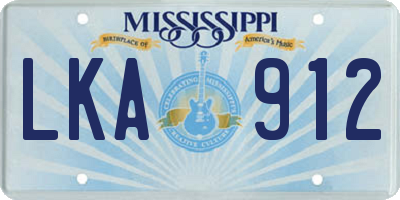 MS license plate LKA912