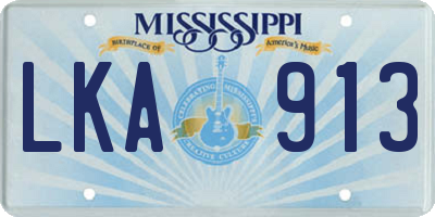MS license plate LKA913