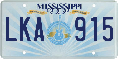 MS license plate LKA915