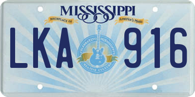 MS license plate LKA916