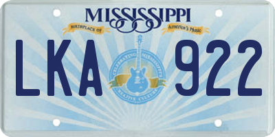 MS license plate LKA922