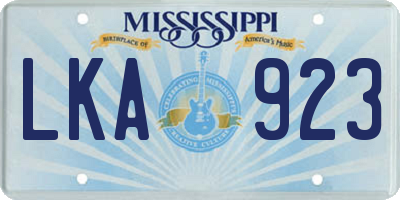 MS license plate LKA923
