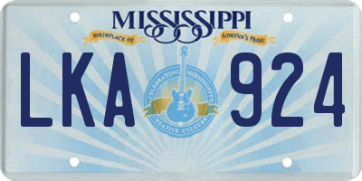 MS license plate LKA924