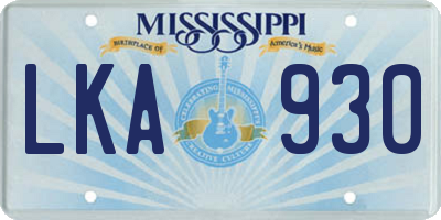 MS license plate LKA930