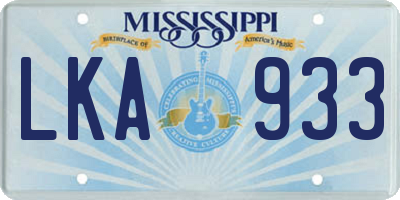 MS license plate LKA933