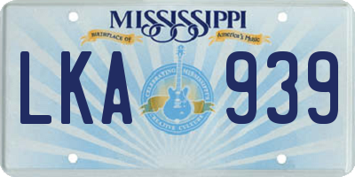 MS license plate LKA939