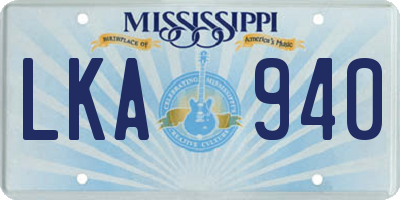 MS license plate LKA940