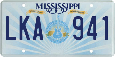 MS license plate LKA941