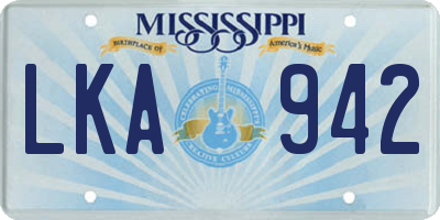 MS license plate LKA942