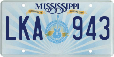 MS license plate LKA943